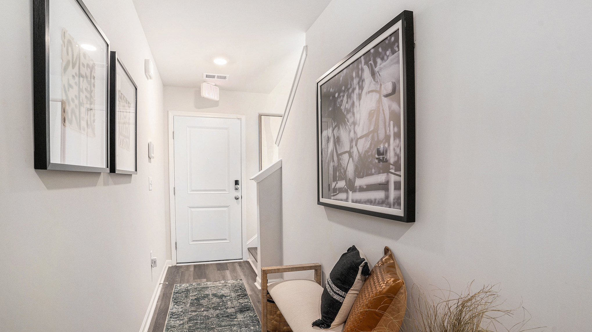 entryway with white door