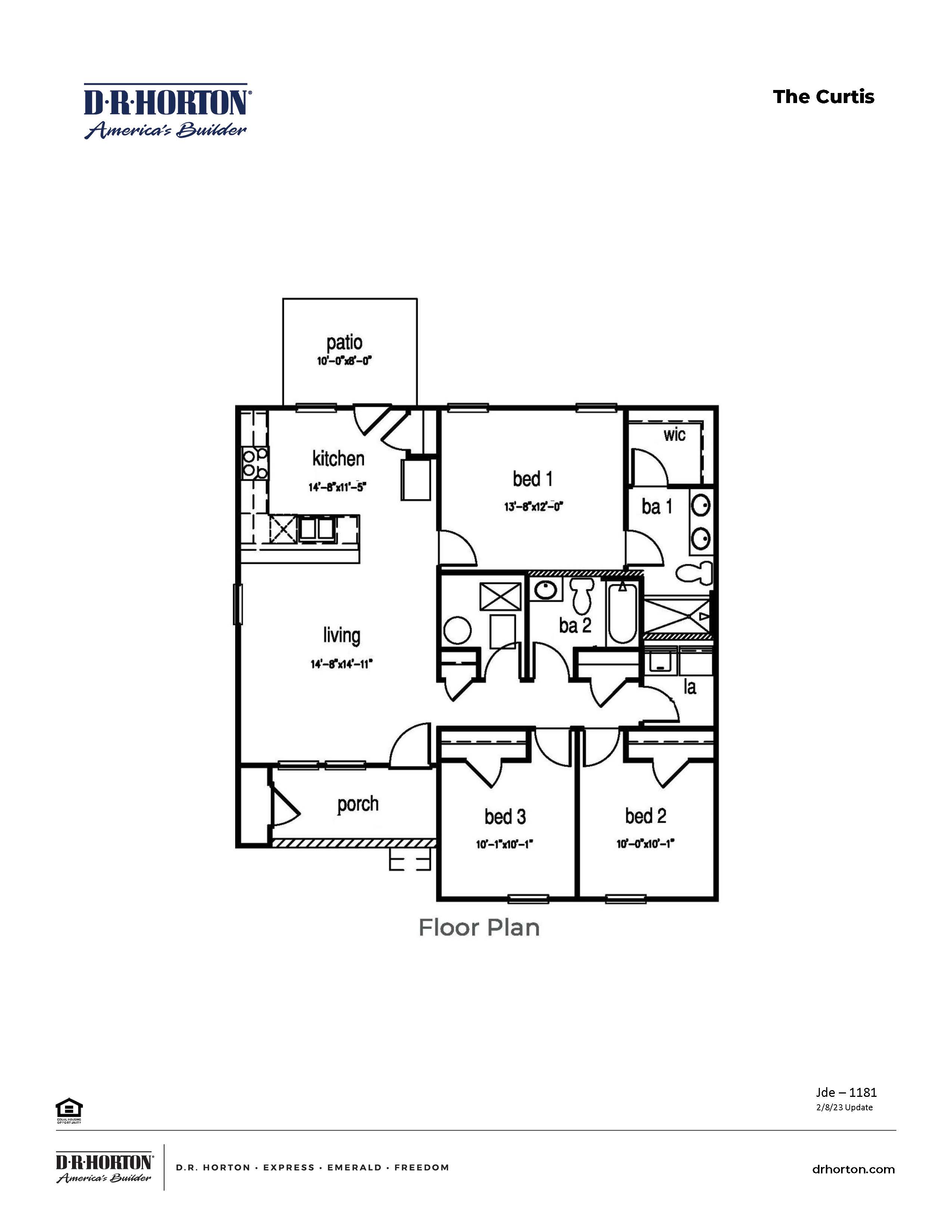 Floor Plan in Stanbury Creek SUPPLY, NC D.R. Horton