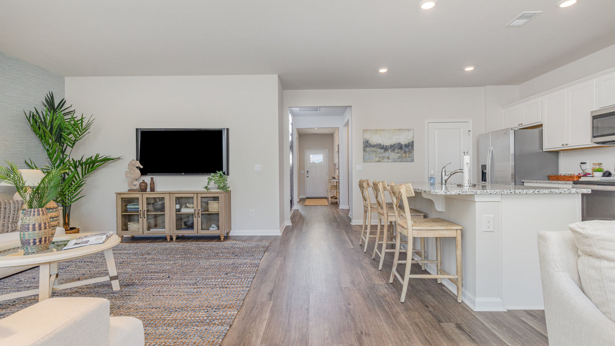 living room with ample lighting
