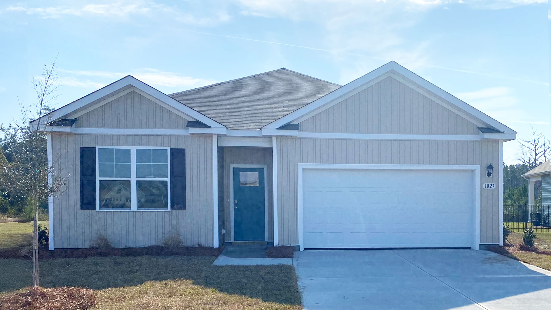 Single-story home with two-car garage