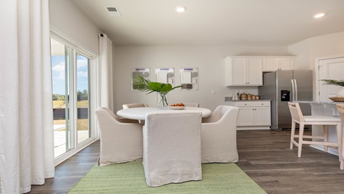 Cali dining room with sliding door
