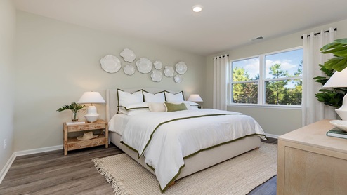 Cali bedroom one with wallpaper