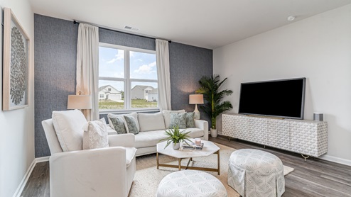 living room with ample lighting