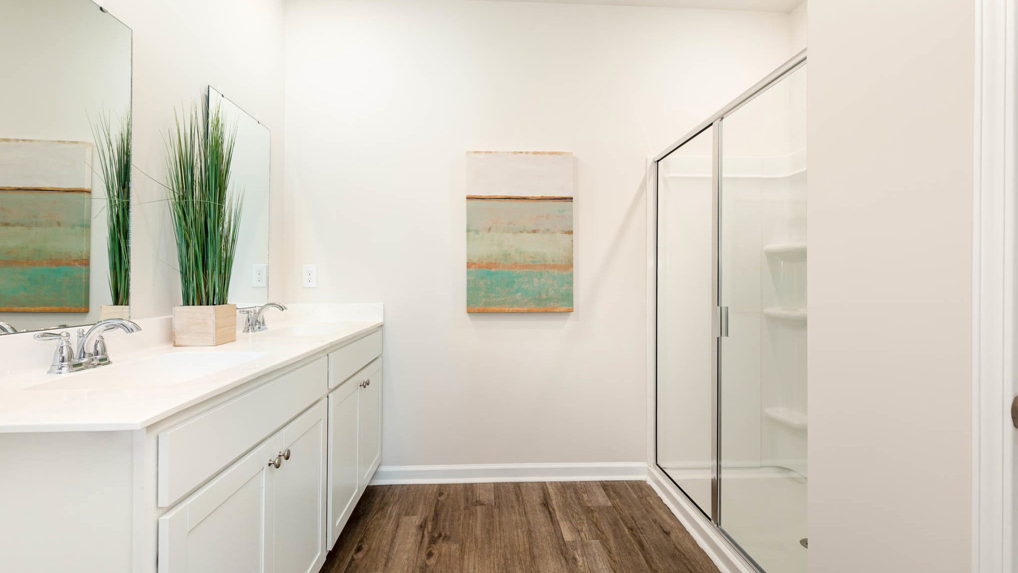 primary bathroom with walk in shower