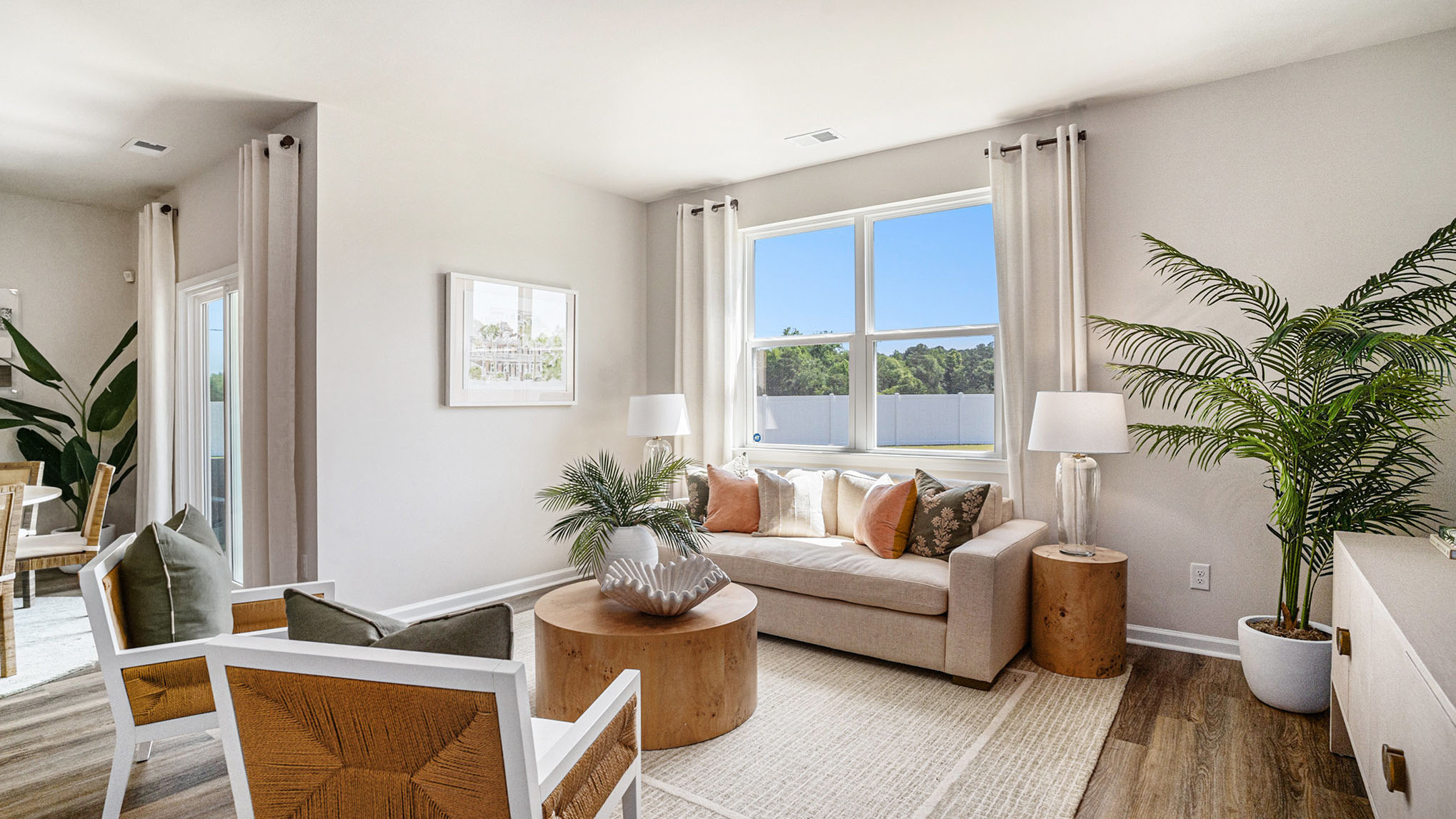 living room with ample lighting
