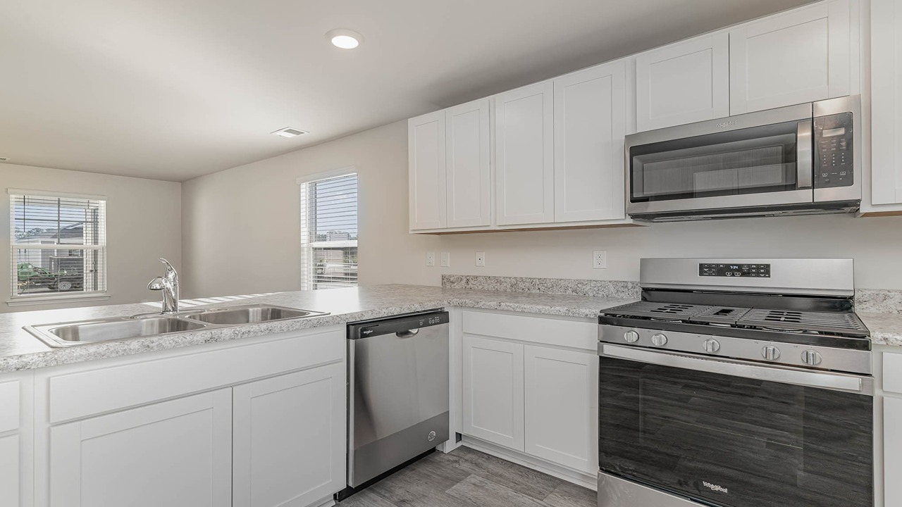 kitche with white cabinets