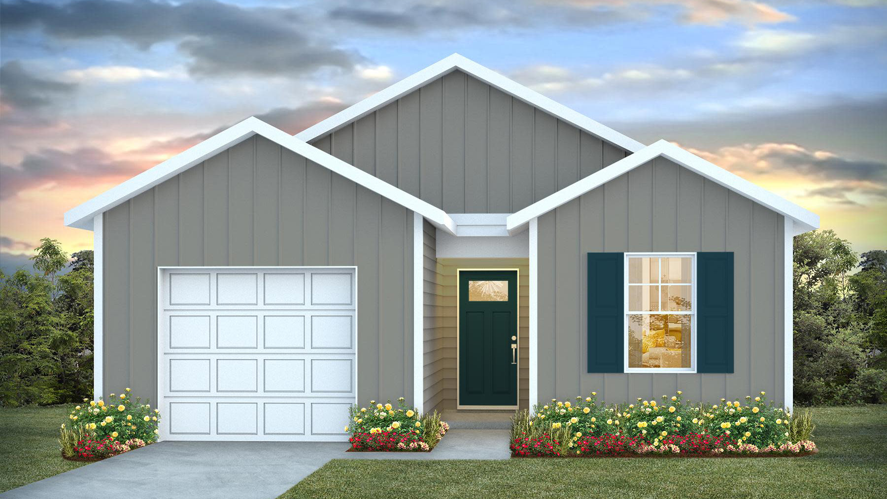 single story home with vinyl siding
