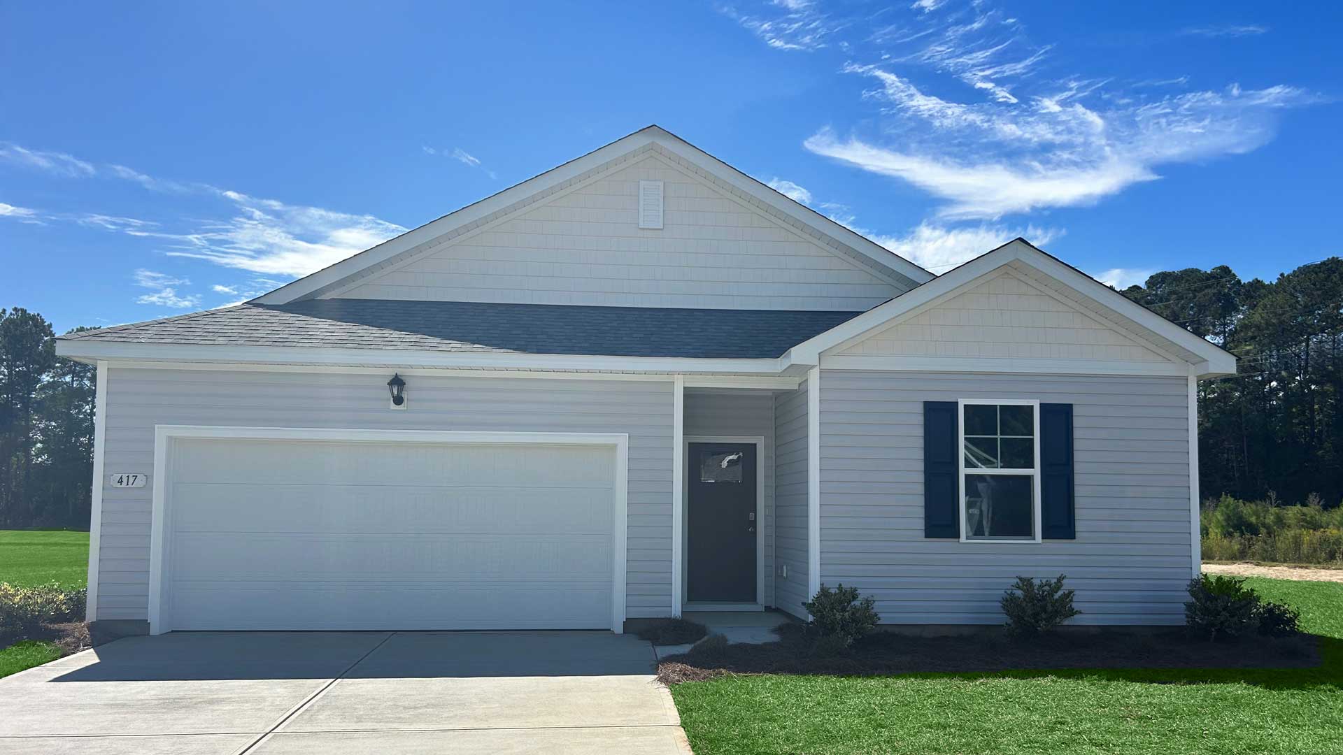 Single-story home with two-car garage