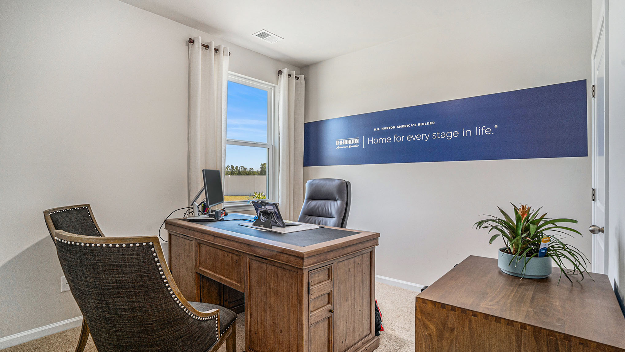 third bedroom with office banner