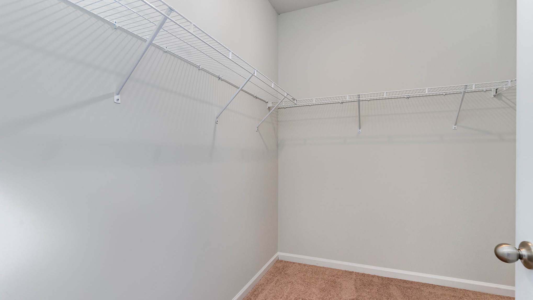walk in closet with wire shelving