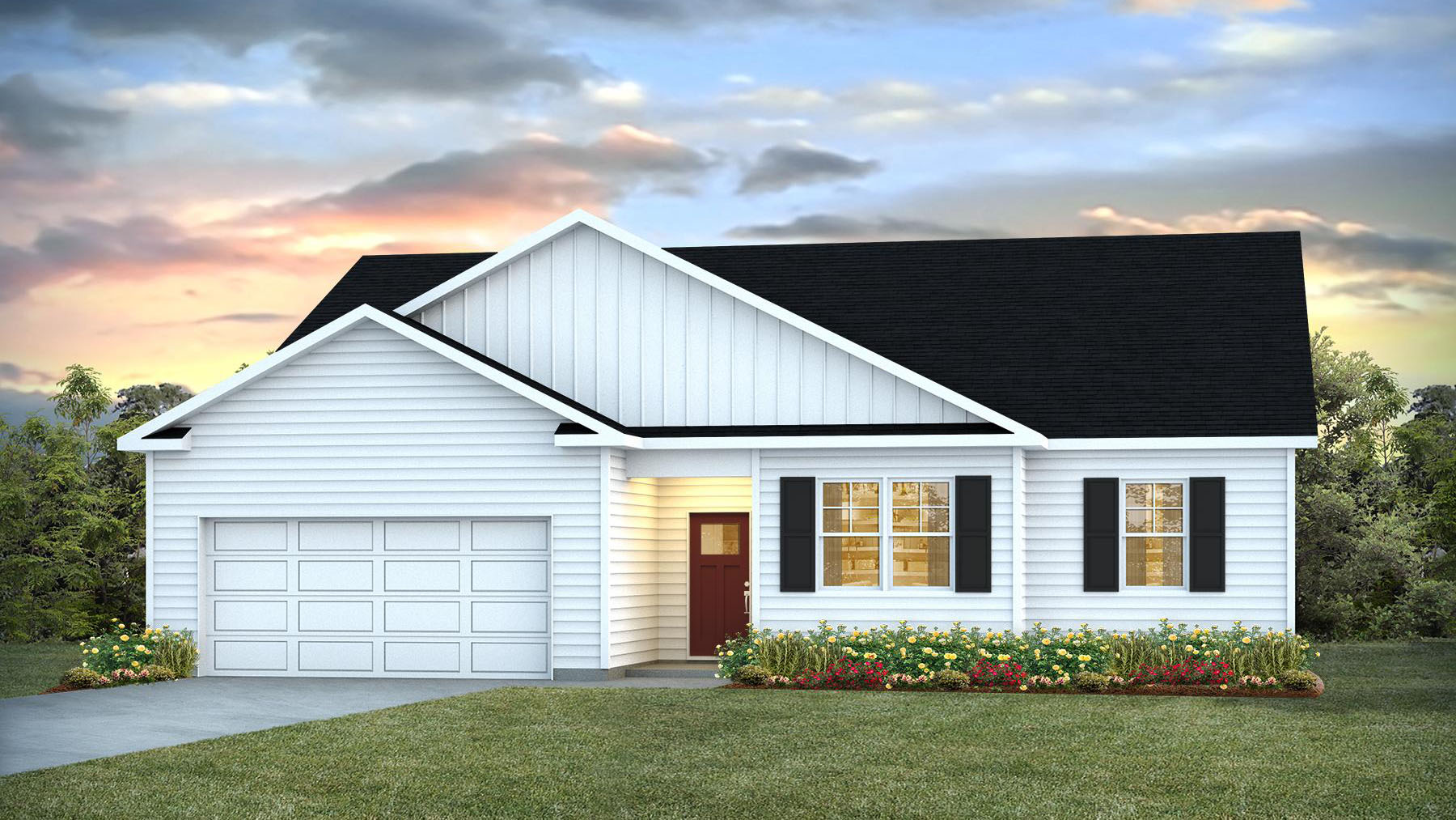 single story home with vinyl siding