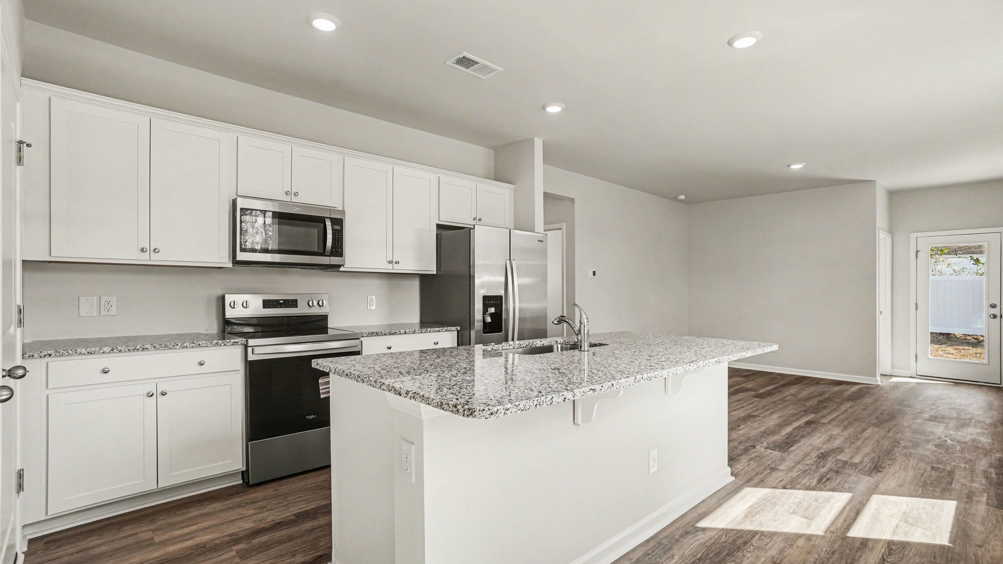 kitchen with white cabinets