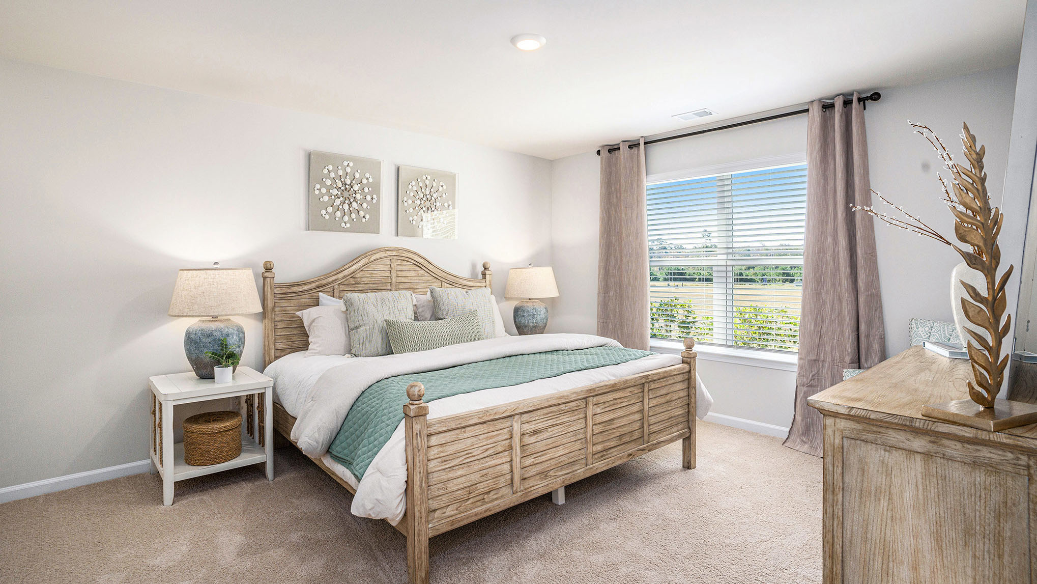 primary bedroom with double window