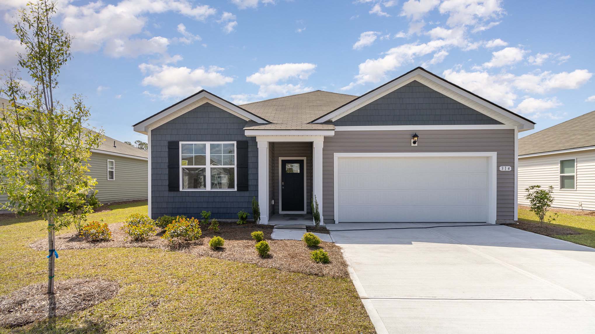 Single-story home with two-car garage