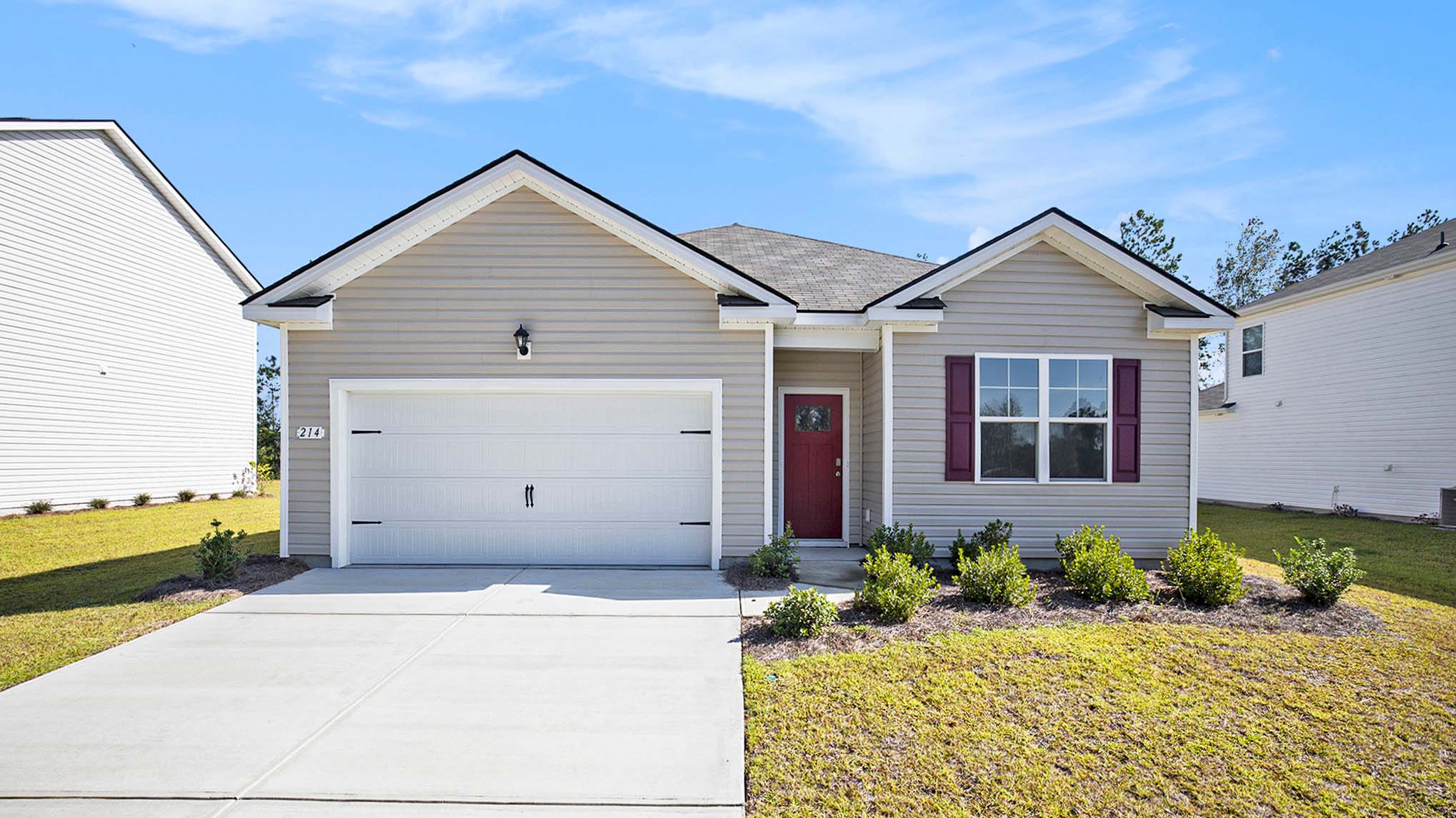 Single-story home with two-car garage