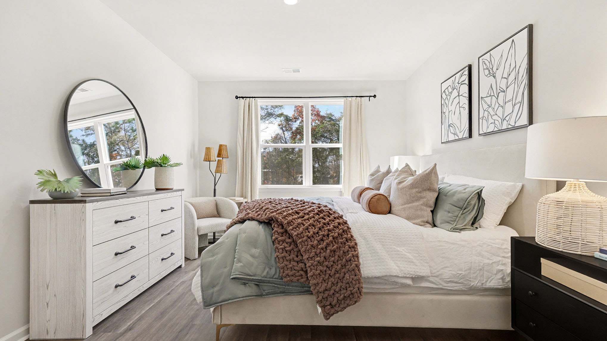 bedroom with ample lighting