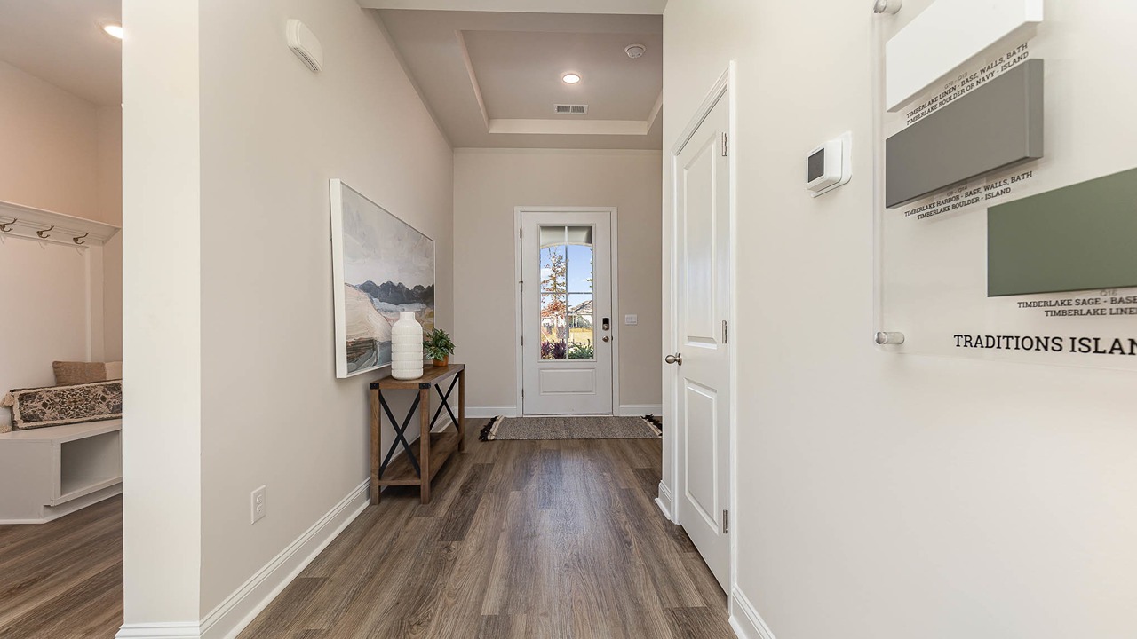 Foyer with vinyl plank flooring