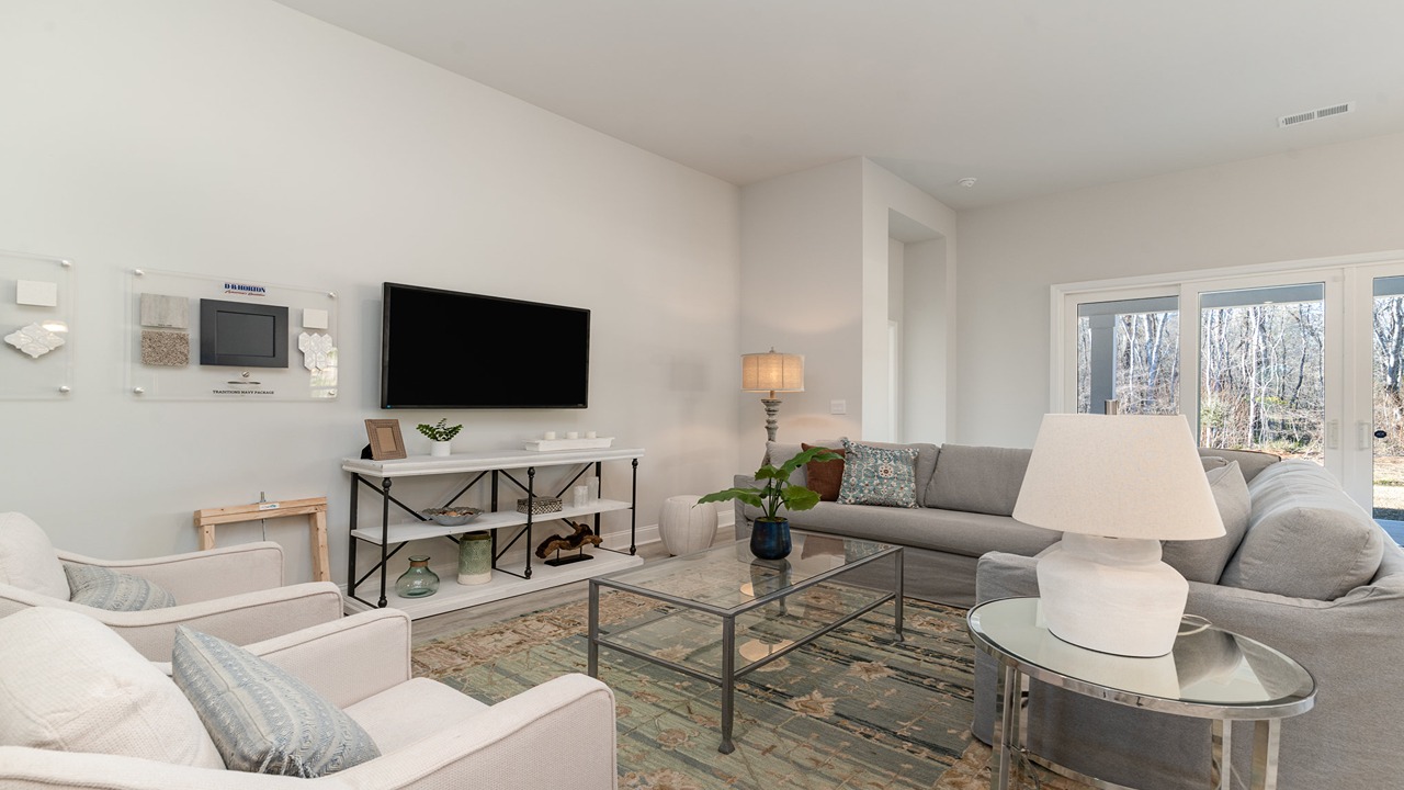 living room with vinyl plank flooring
