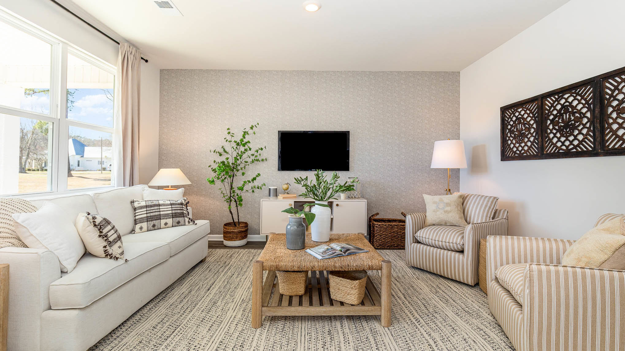 living room with tv