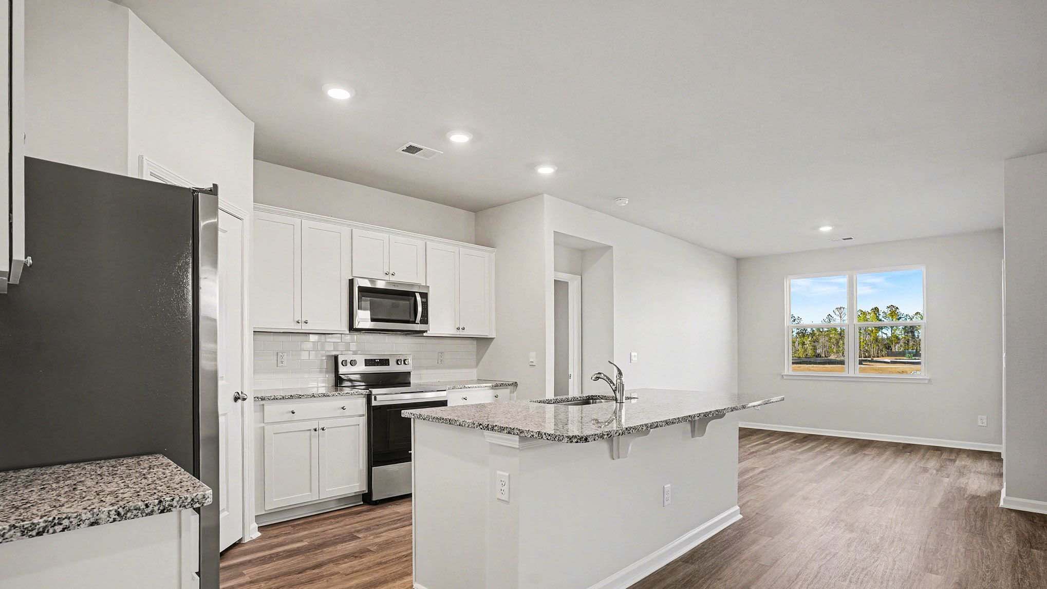 kitchen with white cabinets