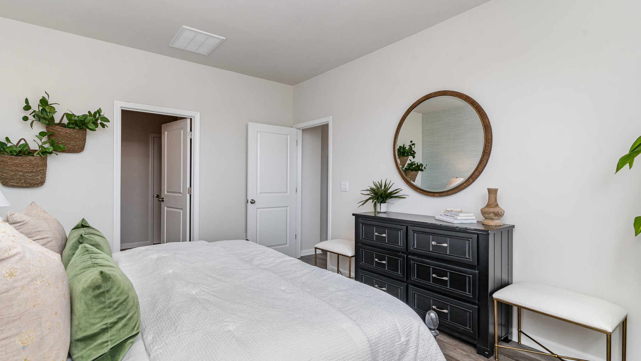 Cali primary bedroom with dresser