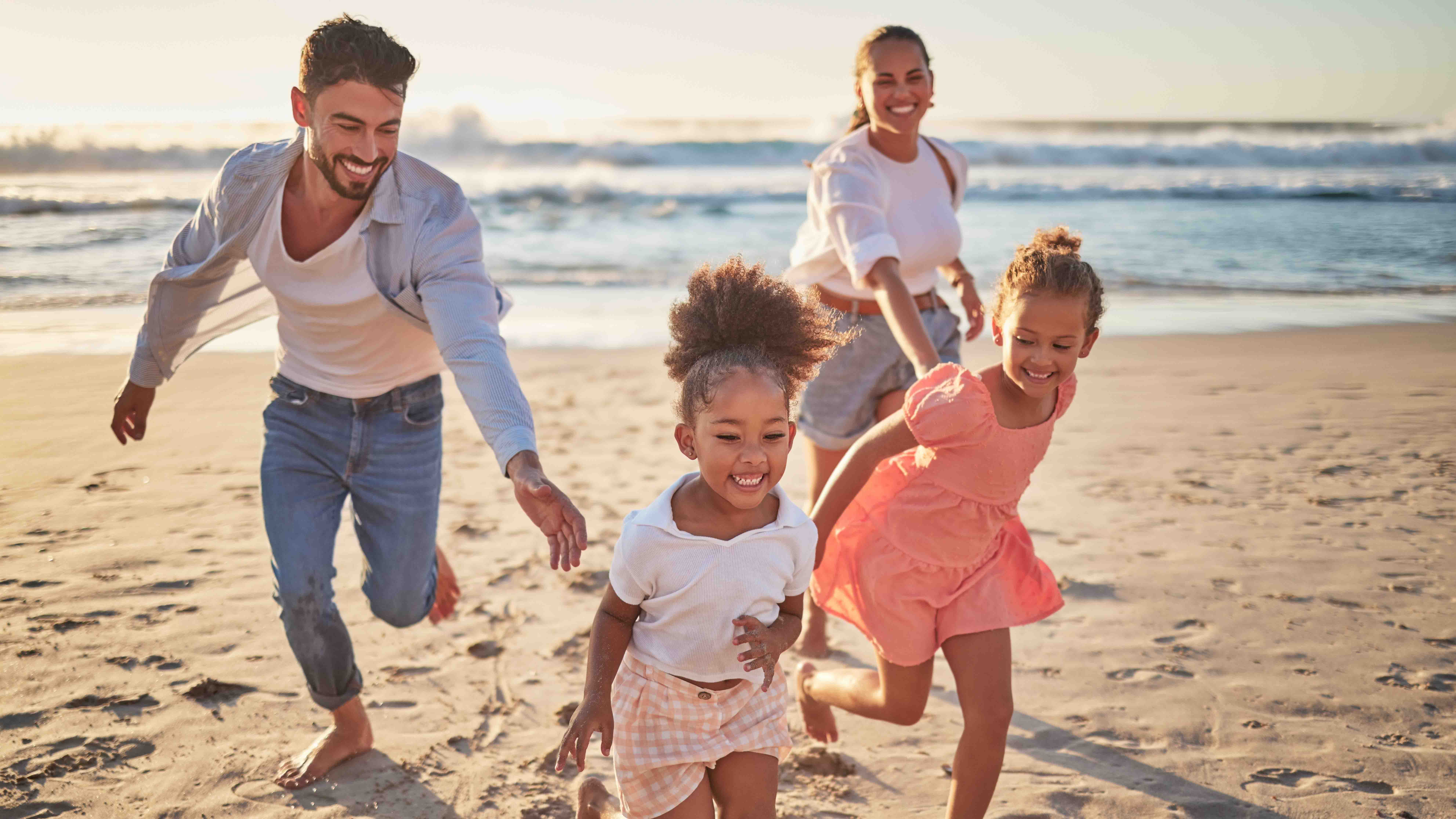 lifestyle of family at the beach