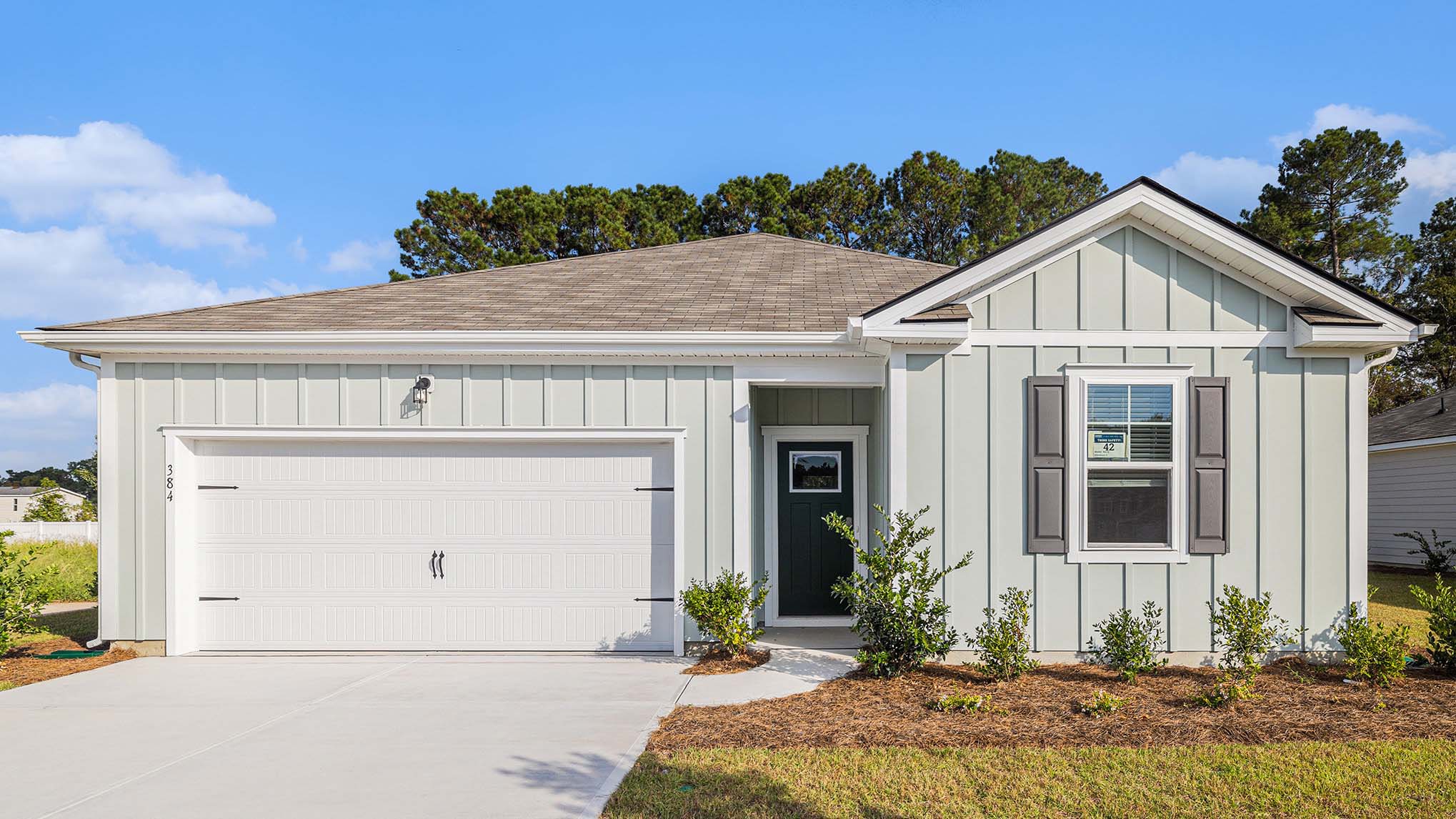 hardie siding single story home