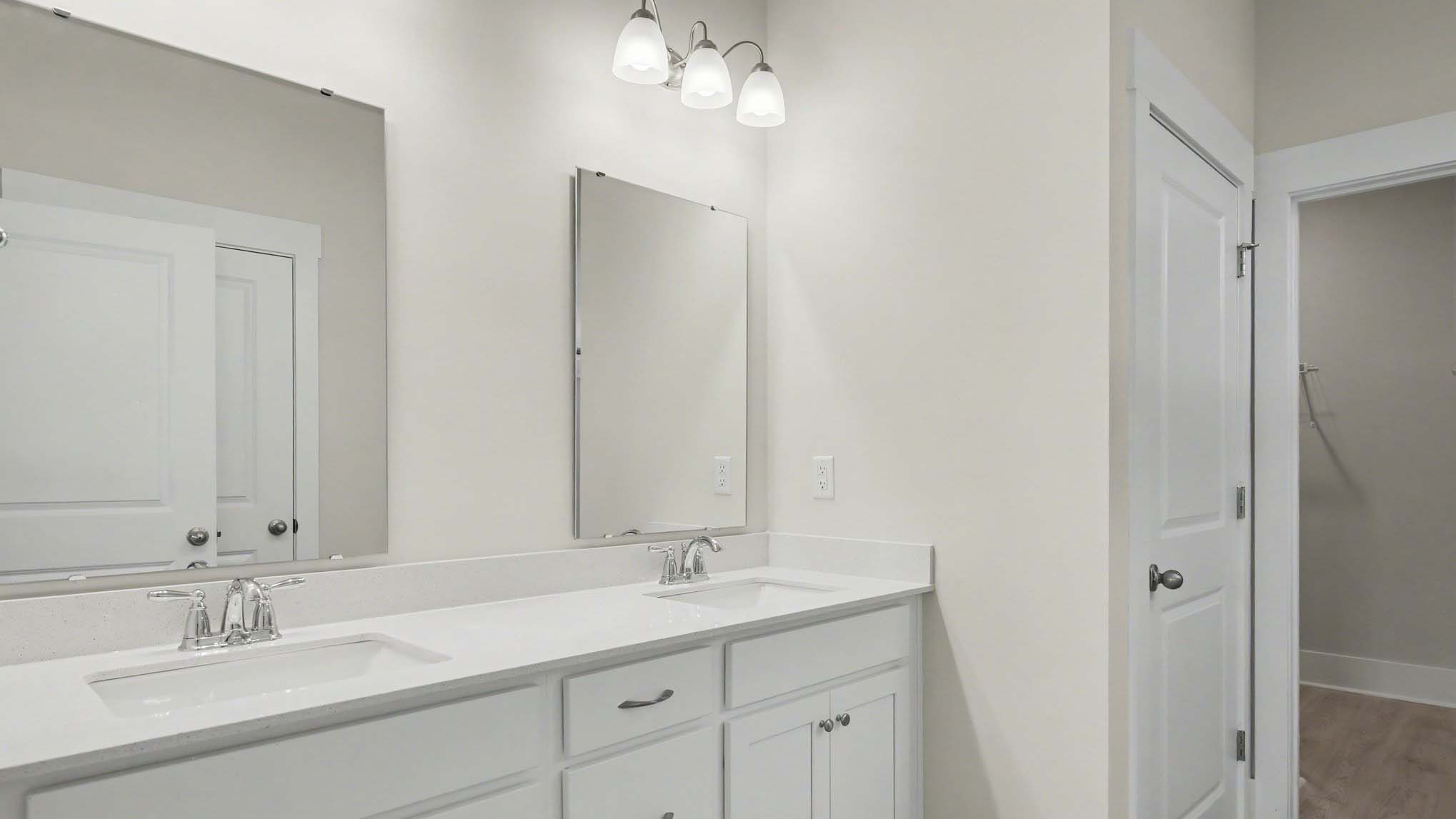 primary bath with double mirrors