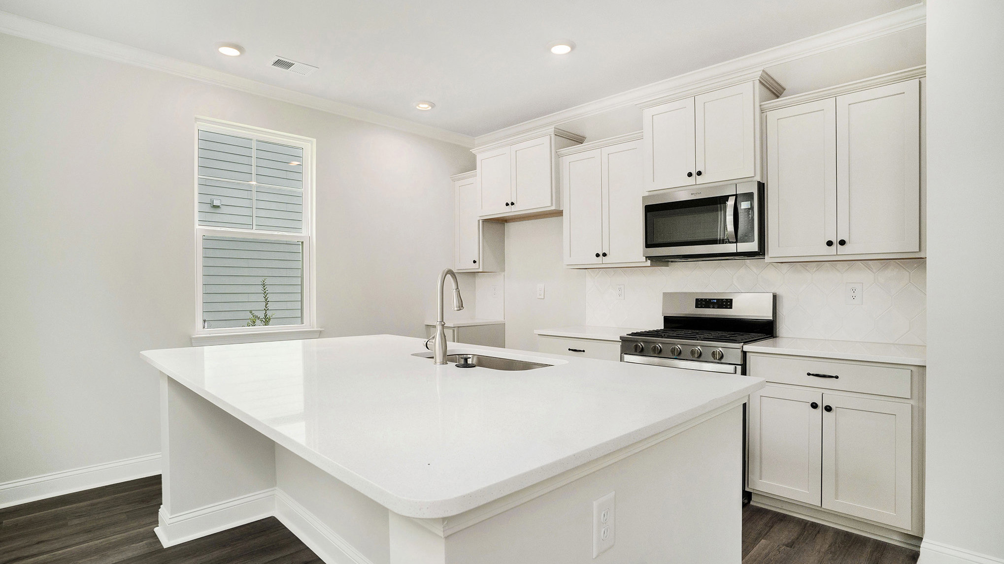 kitchen with white cabients