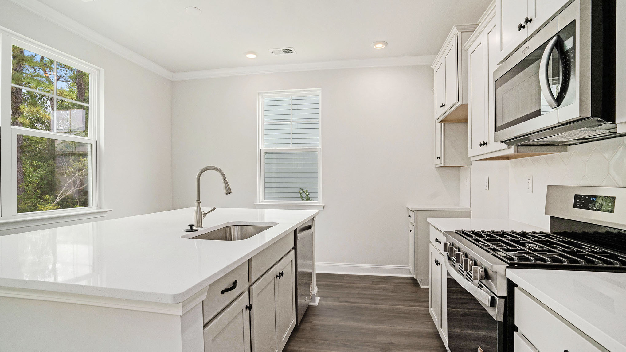 kitchen with white cabients