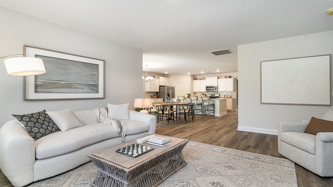 living room with ample lighitng