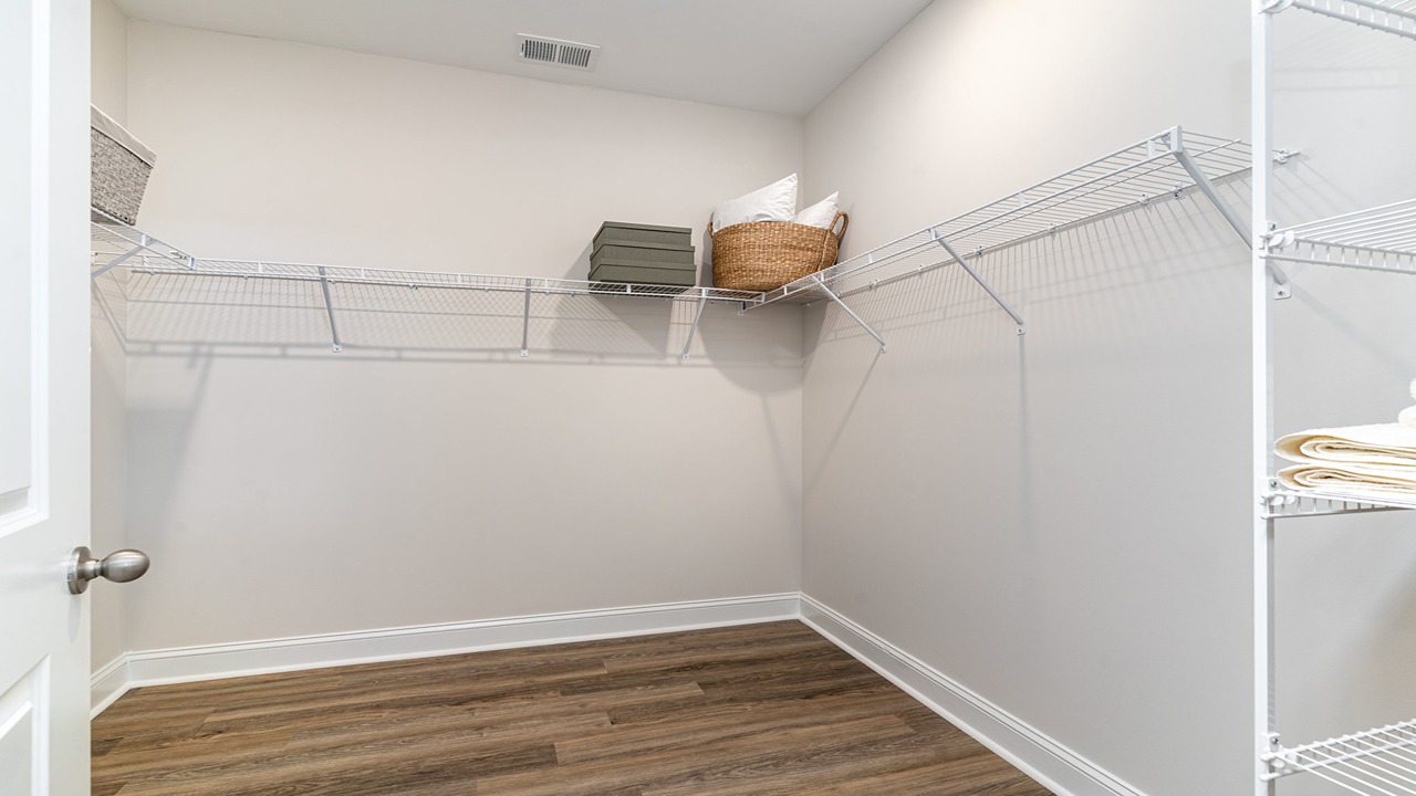 walk in closet with wire shelving