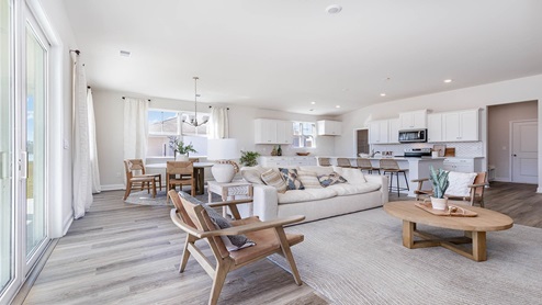 living room with ample lighting