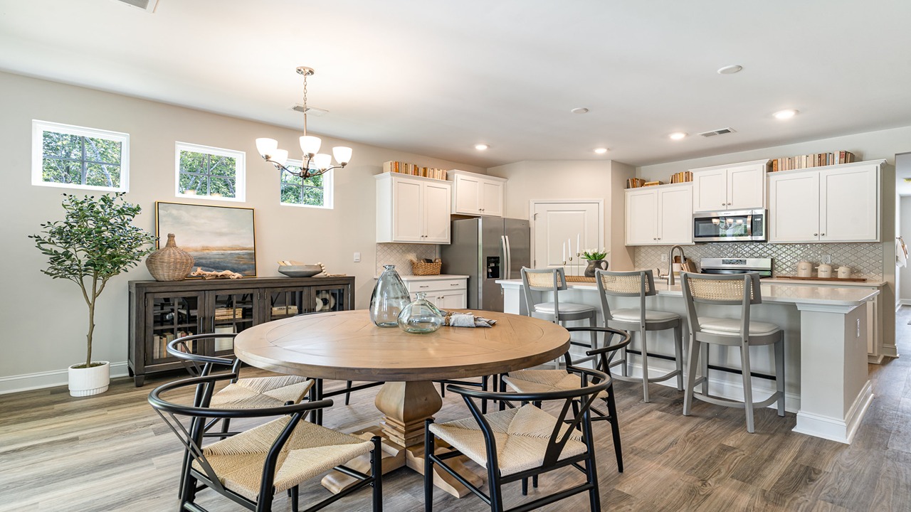 dining area with ample lighting