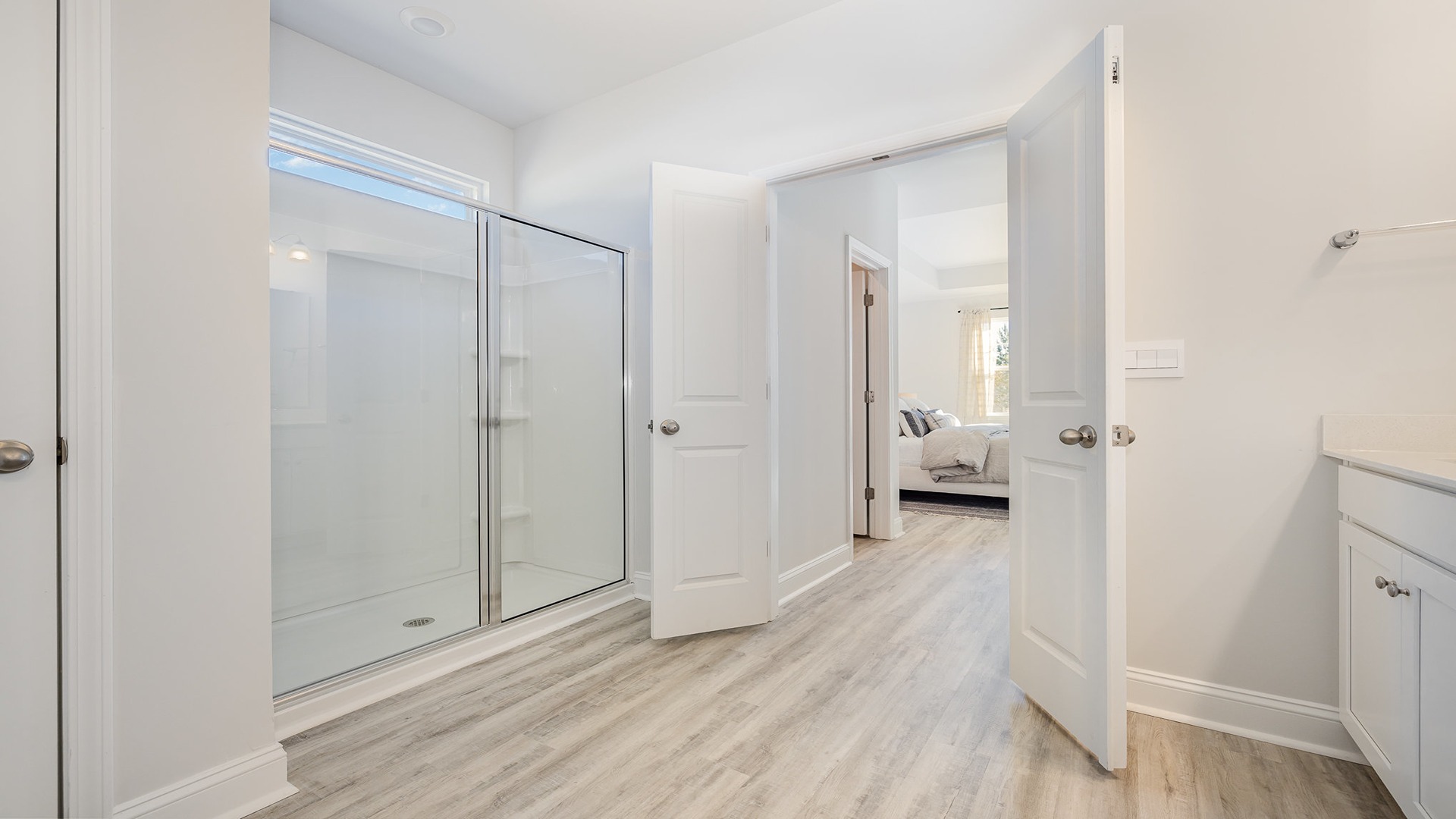bathroom with quartz counters