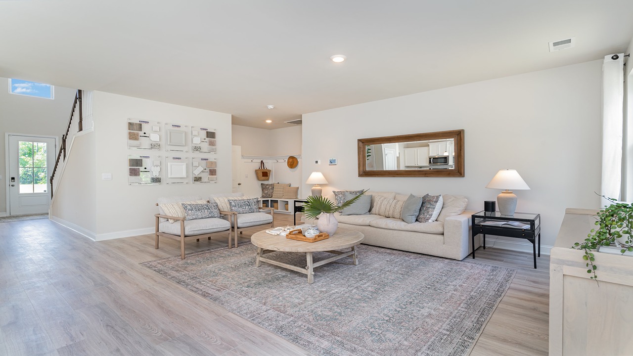 living room with ample lighting