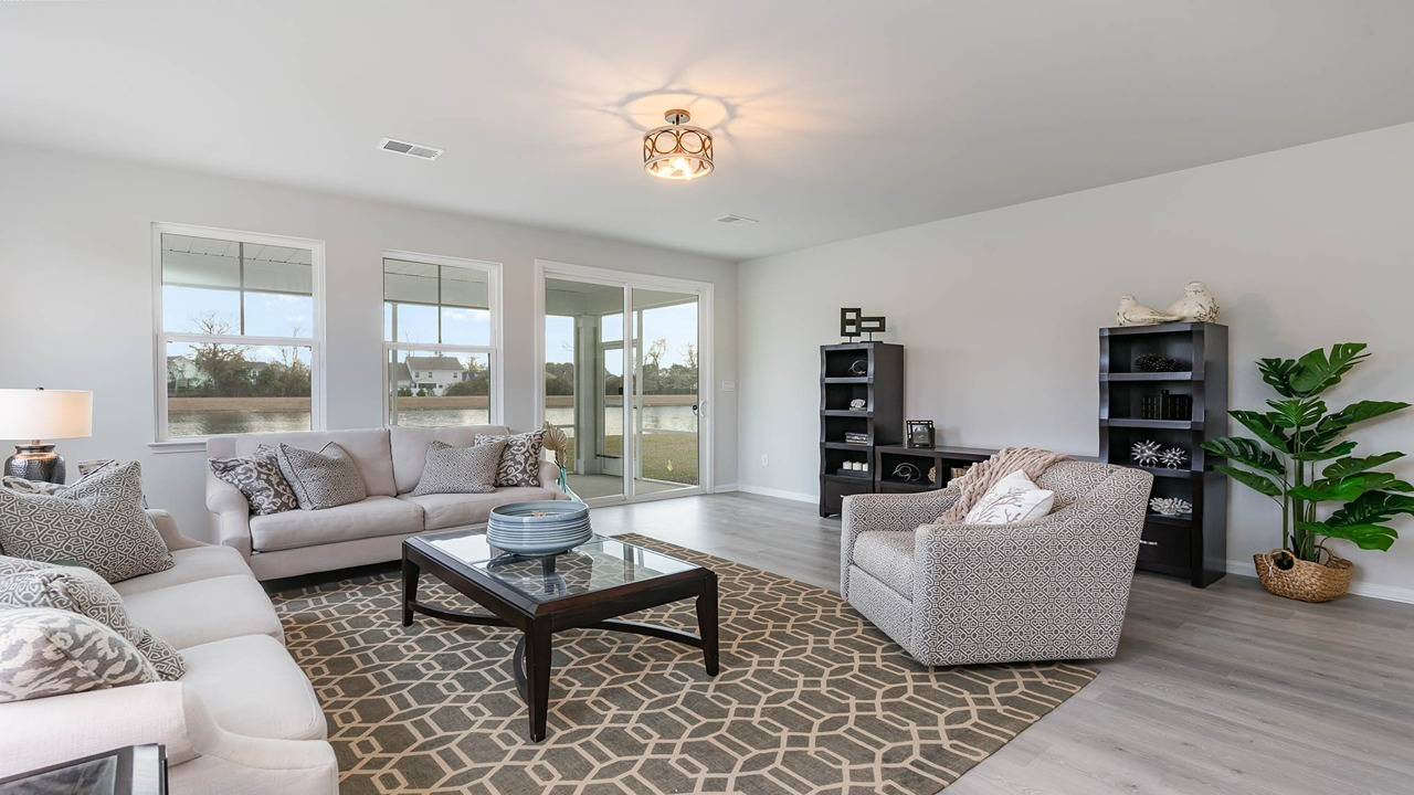 living room with ample lighitng