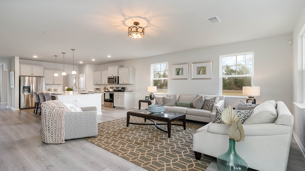 living room with ample lighitng