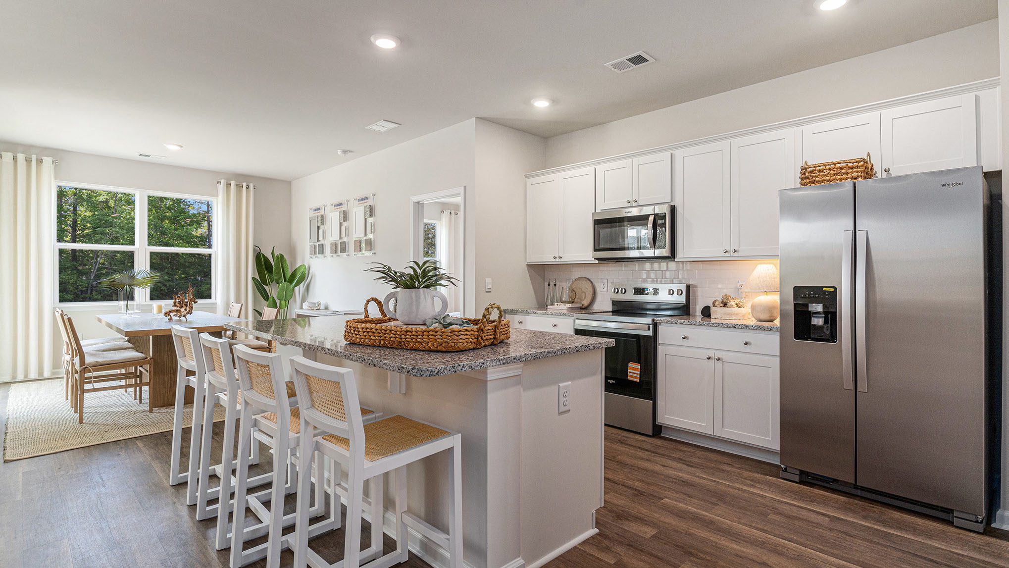 kitchen with white cabinets