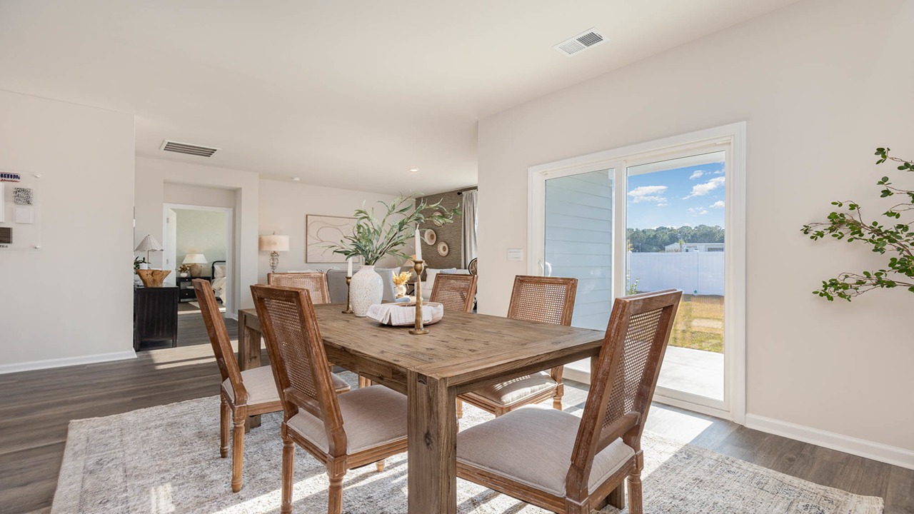 dining area with glass door
