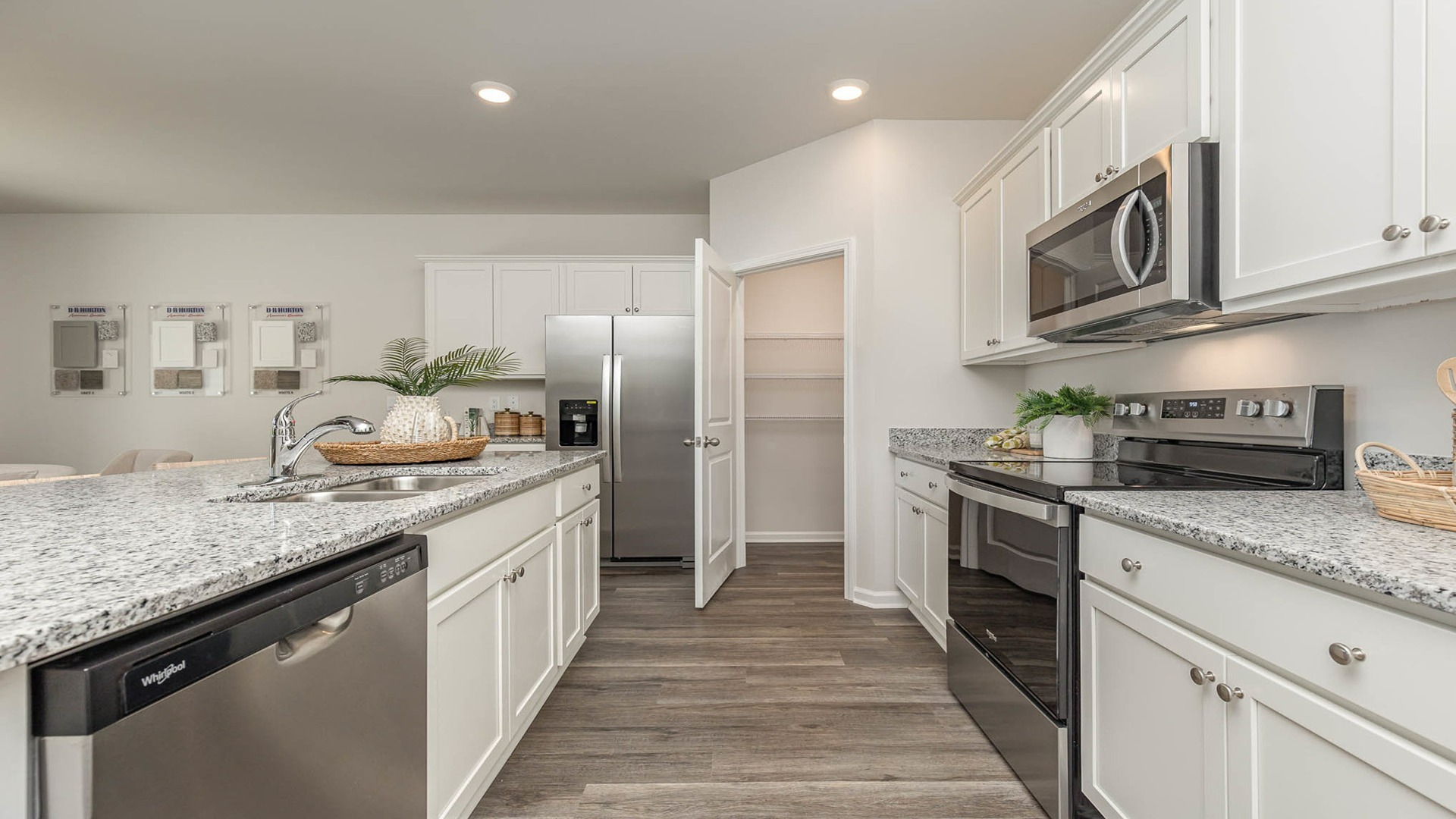 kitchen with white cabinets