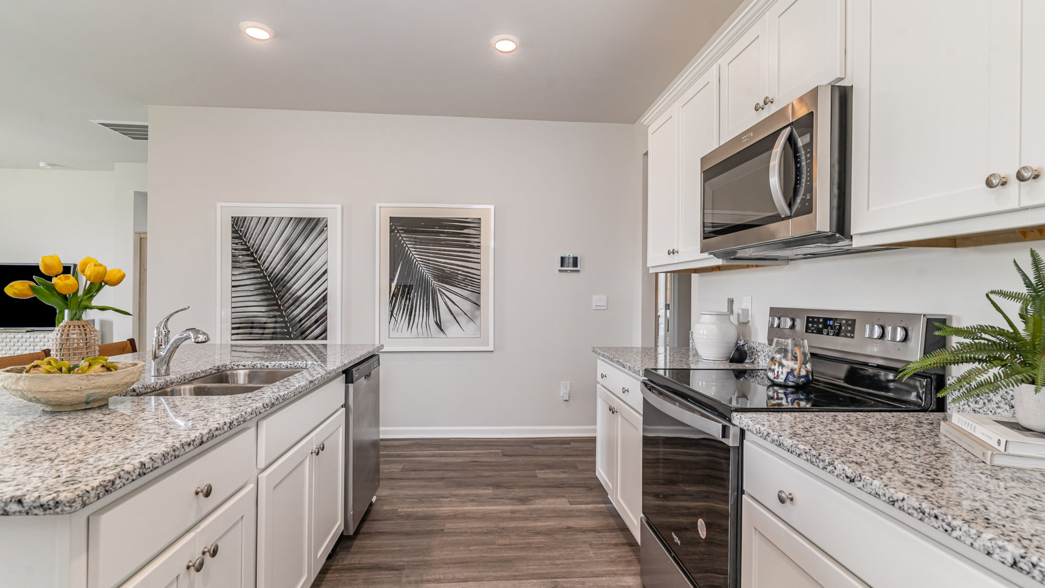kitchen with white cabinets