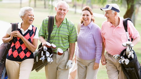 group of friends golfing