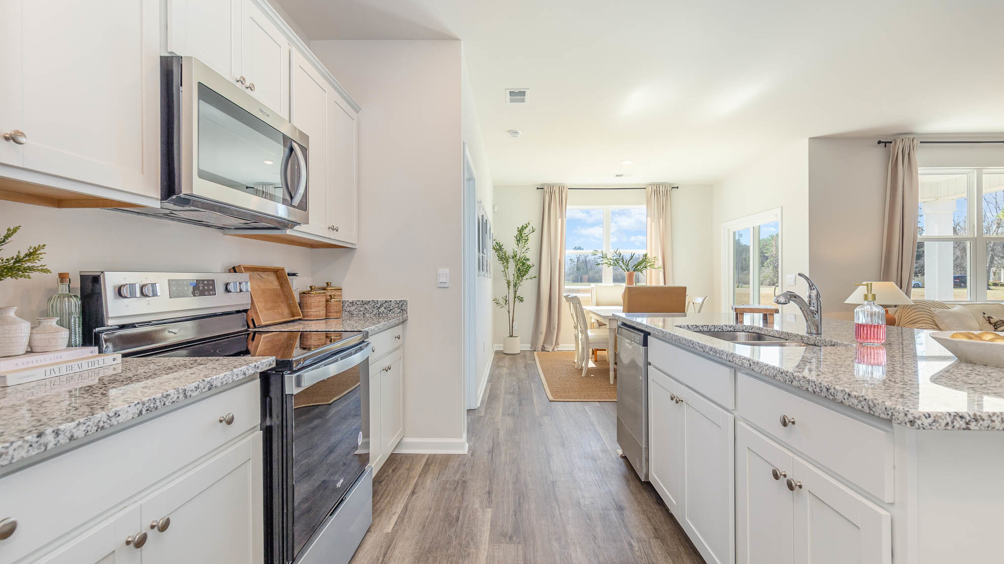 kitchen with white cabinets