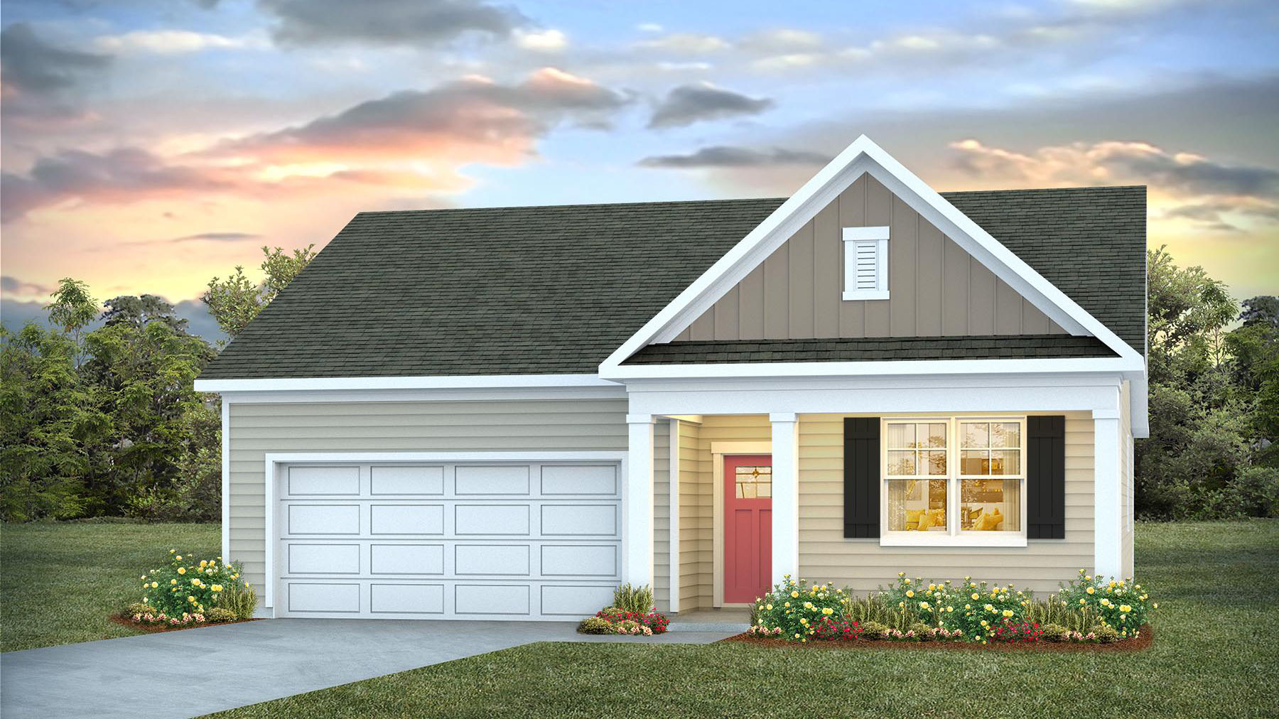 single story home with vinyl siding