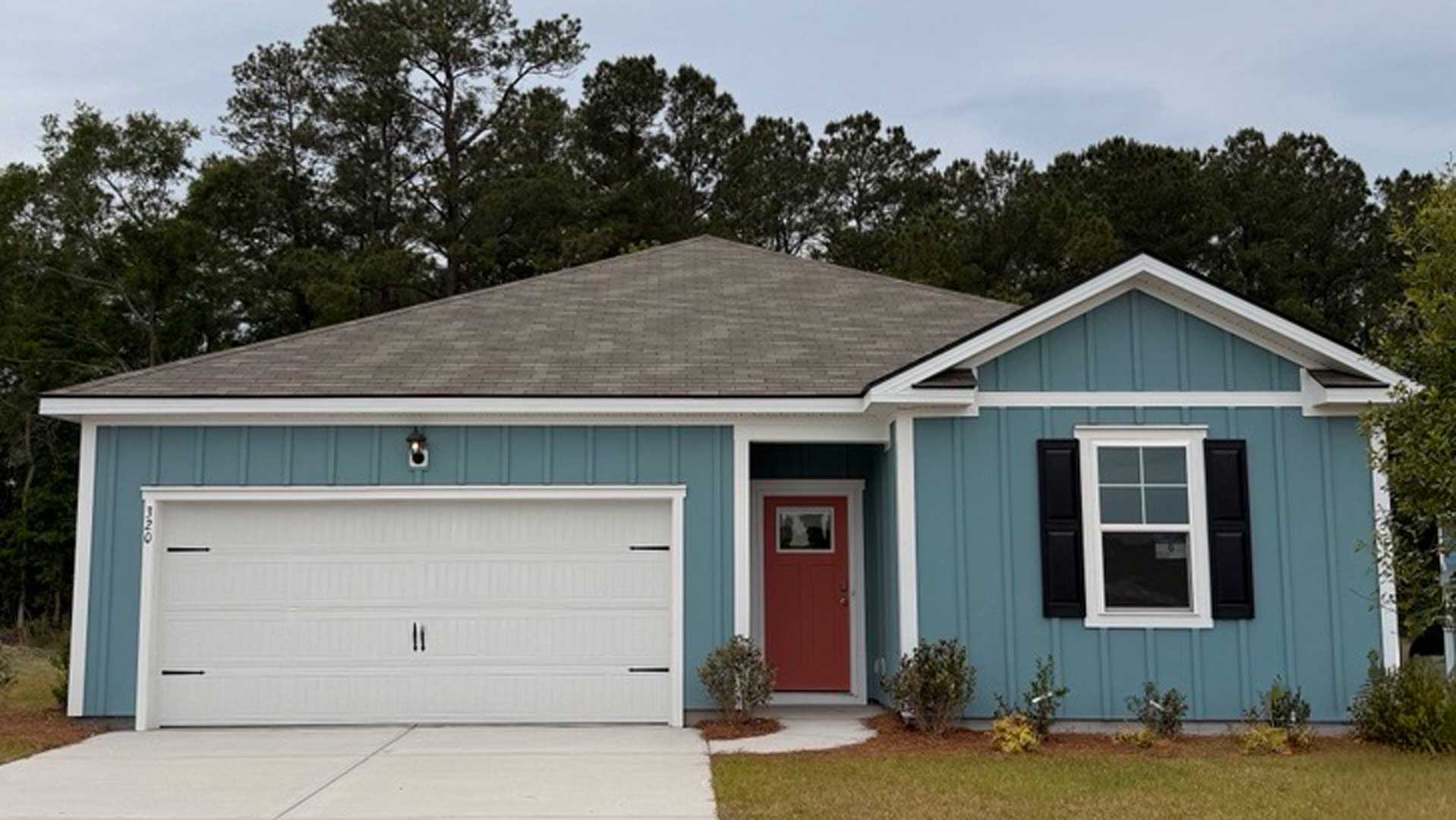 single story home with hardie siding