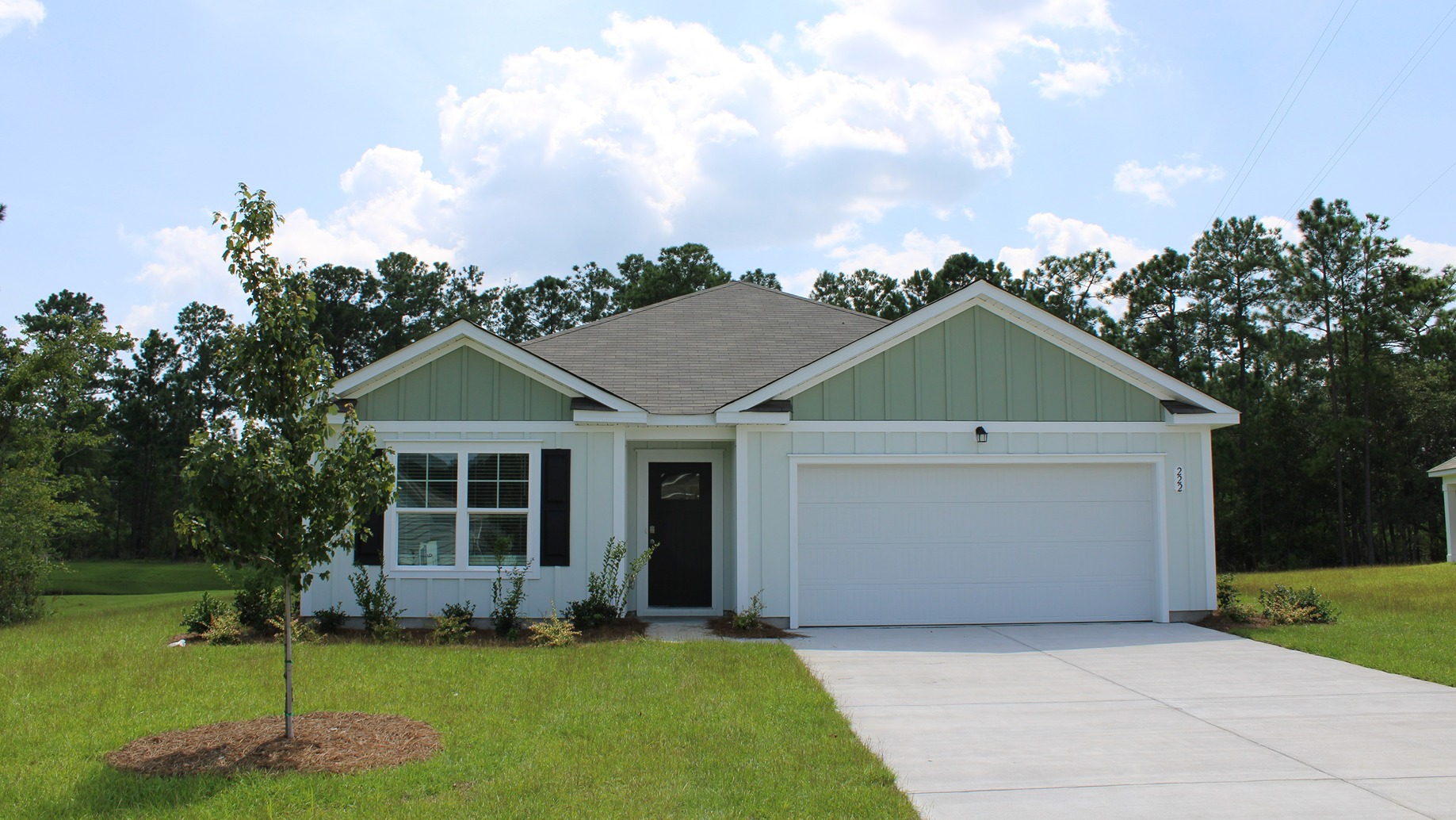 Single-story home with two-car garage
