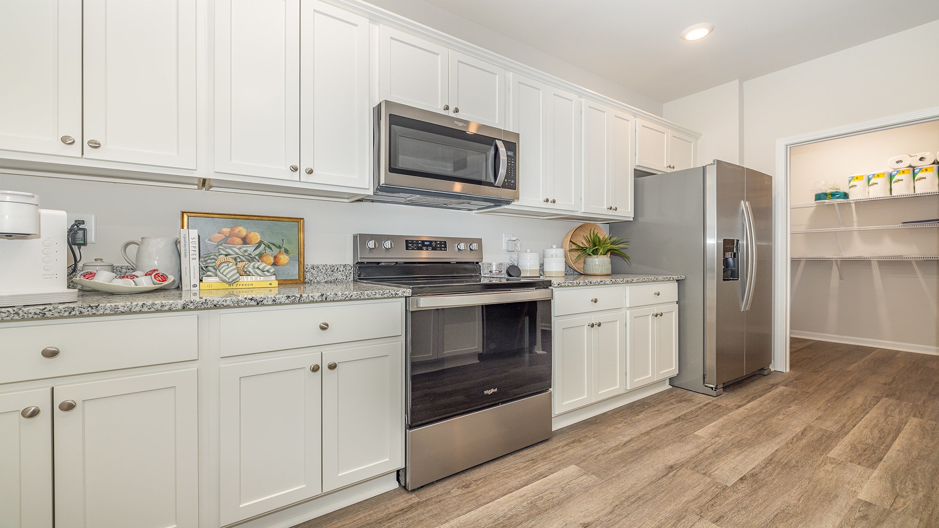 Galen kitchen with white cabinets