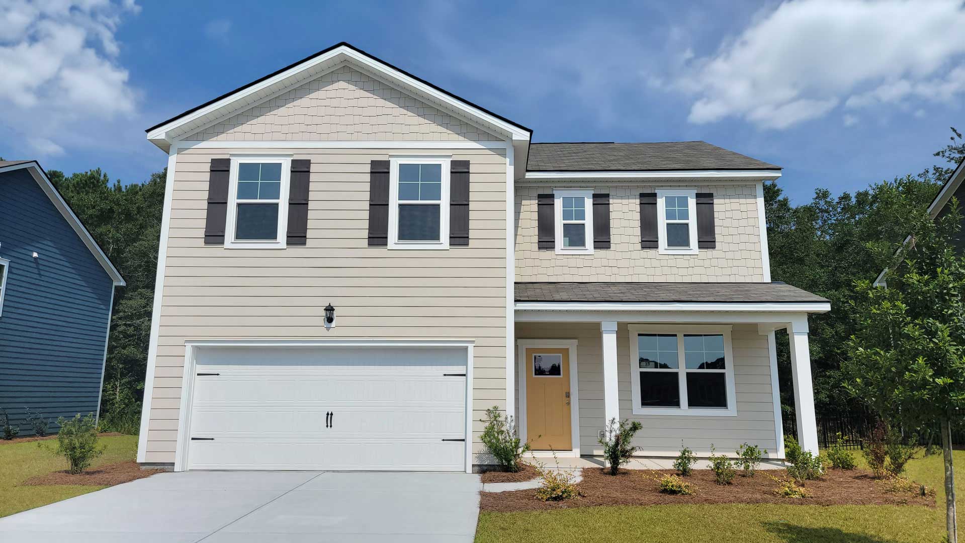 Two-story home with two-car garage
