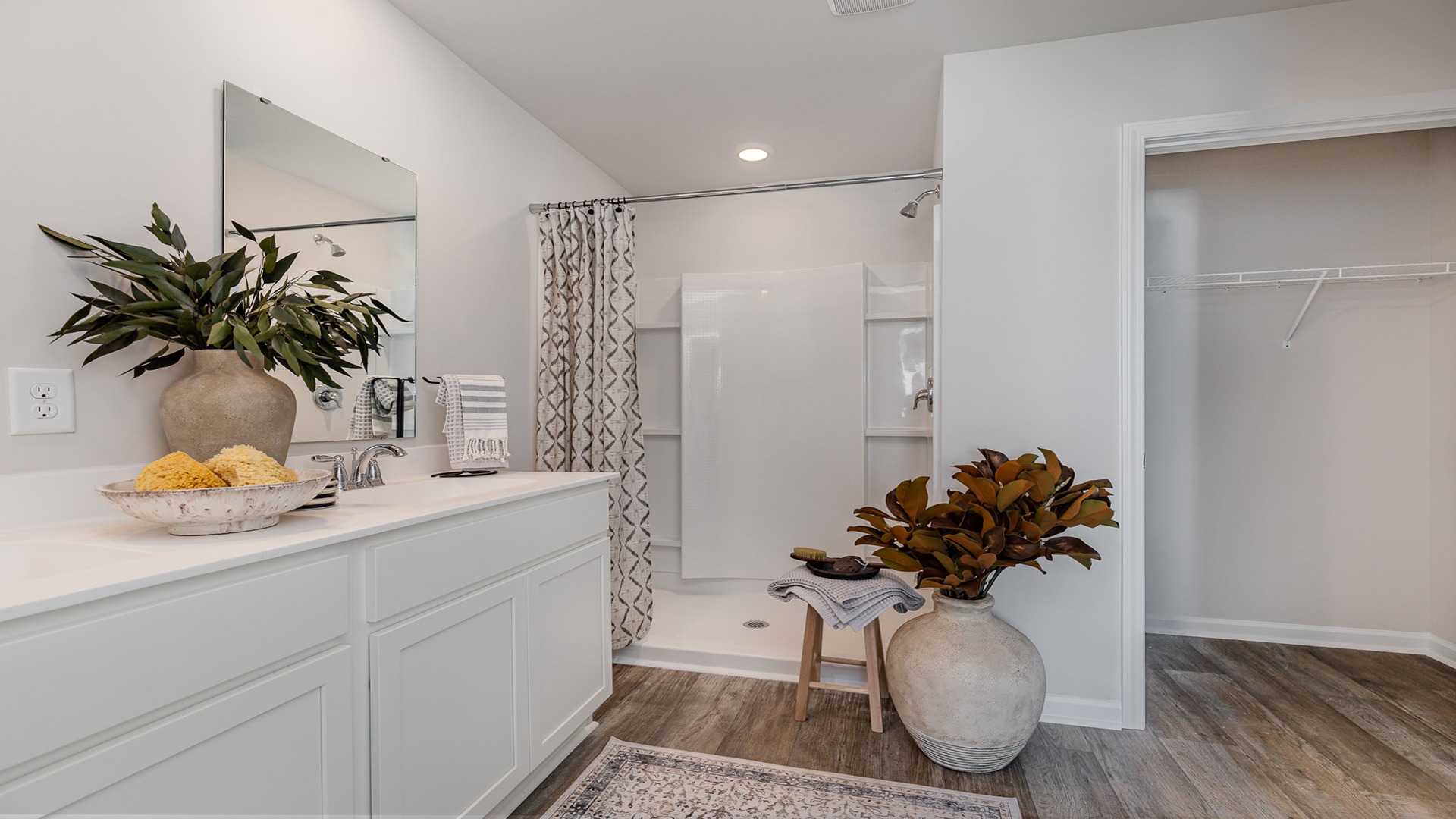 primary bathroom with walk-in shower